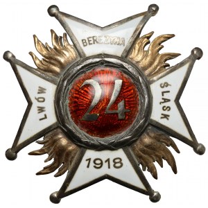 Odznaka, 24 Pułk Piechoty - SREBRO - Oficerska