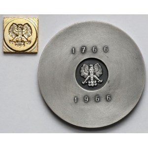 Medal 200 lat Mennicy Warszawskiej 1966 - ze złoceniem i drucikiem
