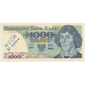 1.000 zł 1975 - WZÓR - A 0000000 - No.0199