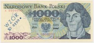 1,000 zl 1975 - MODEL - A 0000000 - No.0199