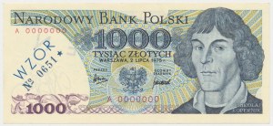 1,000 zl 1975 - MODEL - A 0000000 - No.0651