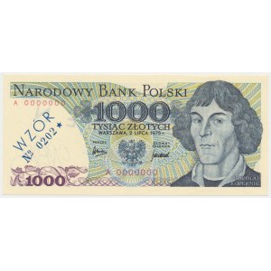 1.000 zł 1975 - WZÓR - A 0000000 - No.0202