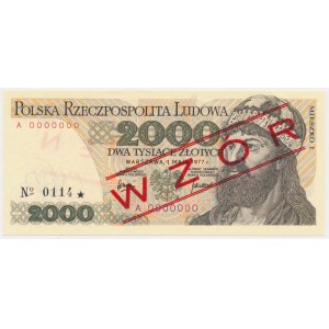 2.000 zł 1977 - WZÓR - A 0000000 - No.0114