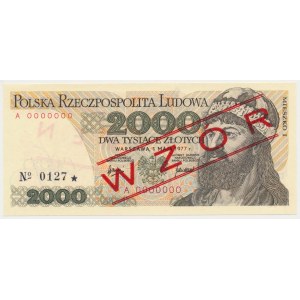 2.000 zł 1977 - WZÓR - A 0000000 - No.0127