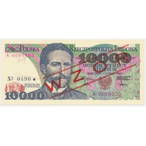 10.000 zł 1987 - WZÓR - A 0000000 - No.0490