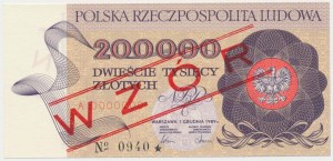 200,000 zl 1989 - MODEL - A 0000000 - No.0940