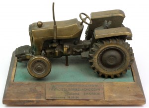 Model of Ursus tractor - Gift for Comrade Minister Franciszek Szlachcic 1984