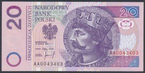 20 zloty 1994 - AA 0043403