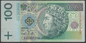 100 Zloty 1994 - DA - erste Serie gedruckt in PWPW