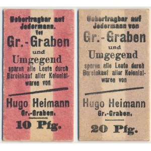 Gross Graben (Grabowno Wielkie), H. Heimann 10 i 20 pfg (2szt)