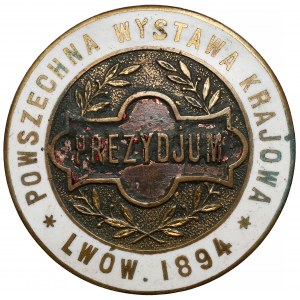 Odznaka, Powszechna Wystawa Krajowa - Prezydjum, Lwów 1894