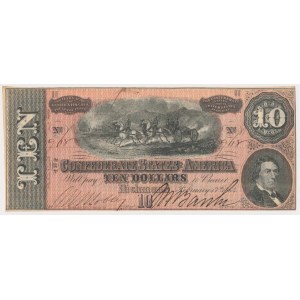 The Confederate States of America, Richmond, 10 Dollars 1864