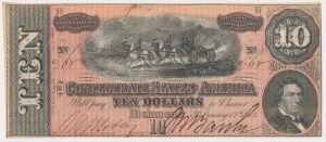 The Confederate States of America, Richmond, 10 Dollars 1864