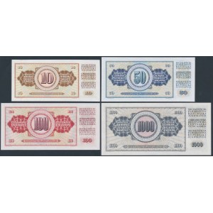 Yugoslavia, 10 - 1.000 Dinara 1965-1974 (4pcs)