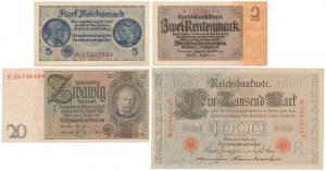 Allemagne, 2 - 1.000 Mark 1910-1946 - set (4pc)