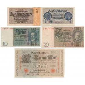 Germany, 2 -1.000 Mark 1910-1946 (5pcs)