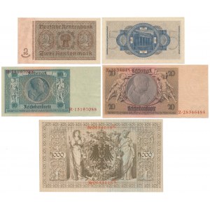 Germany, 2 -1.000 Mark 1910-1946 (5pcs)
