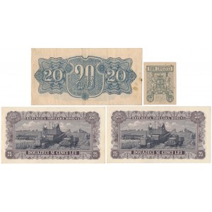 Czechoslovakia, 20 Korun 1944 & Romania, 50 Bani 1917 & 25 Lei 1952 (3szt)
