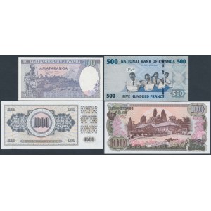 Jugosławia, Rwanda i Korea Północna - zestaw banknotów (4szt)