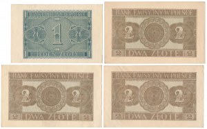 1 and 2 gold 1941 - set (4pcs)