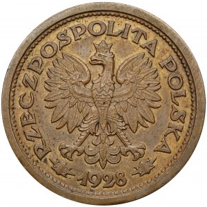Bronze 1 gold sample 1928 - without PRÓZE - oak wreath