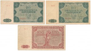 20 and 100 gold 1947 - set (2pcs)
