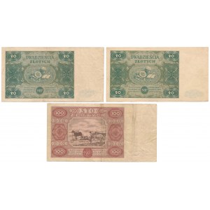 20 i 100 złotych 1947 - zestaw (2szt)