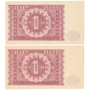 1 złoty 1946 - zestaw (2szt)