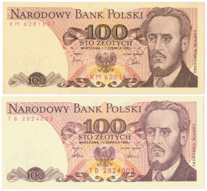 100 zł 1982 - KM i 100 zł 1986 - TB (2szt)