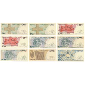 PRL, zestaw banknotów (8szt)