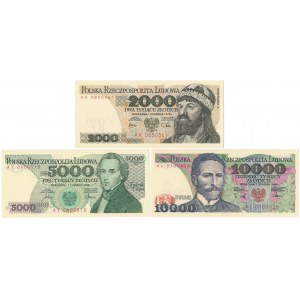 PRL, zestaw banknotów (3szt)