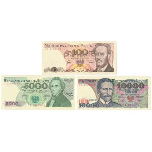 PRL, zestaw banknotów (3szt)