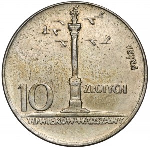 Próba MIEDZIONIKIEL 10 złotych 1966 Mała Kolumna - B.RZADKA