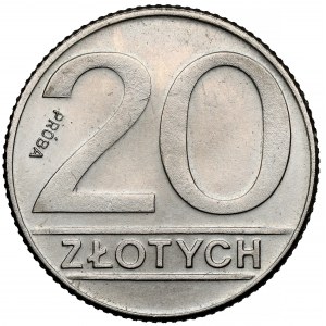 Próba MIEDZIONIKIEL 20 złotych 1989 - napis odwrotnie