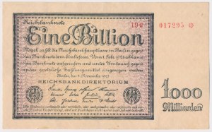 Deutschland, 1 Billion Mark 1923 - elfte Ausgabe