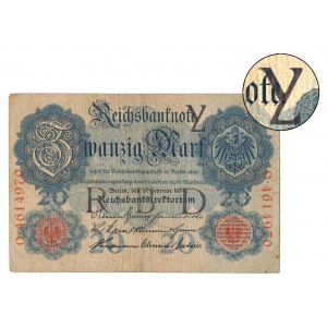 Germany, 20 Mark 1914 - with overprint ?