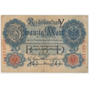 Germany, 20 Mark 1914 - with overprint ?