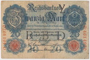 Germania, 20 marco 1914 - insolita impronta di lettera scura