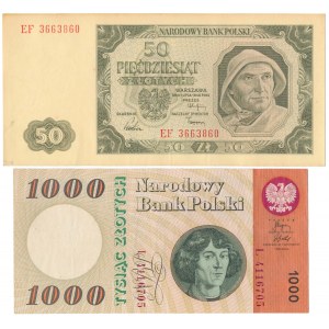 Zestaw 50 zł 1948 i 1.000 zł 1965 (2szt)