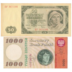 Zestaw 50 zł 1948 i 1.000 zł 1965 (2szt)