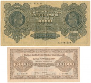 10,000 mkp 1922 and 100,000 mkp 1923 - set (2pcs)