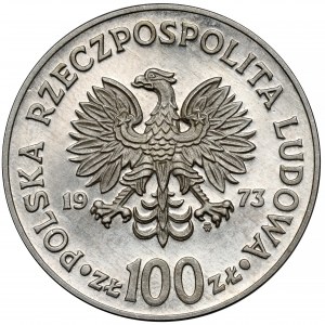 Próba SREBRO 100 złotych 1973 Kopernik - mała głowa