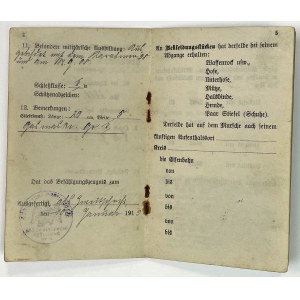 Prusy, Paszport Wojskowy 1916 - dla Polaka