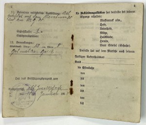 Prussia, Military Passport 1916 - for a Pole