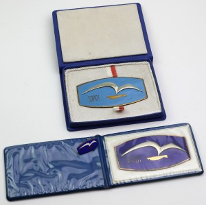 Medaglie - Cittadino onorario di Sopot (1950-1960) + spilla - set (3 pezzi)