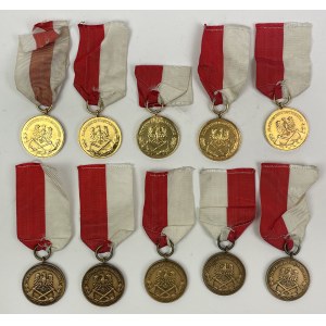 PRL, Medale, Za Zasługi dla Pożarnictwa - zestaw (10szt)