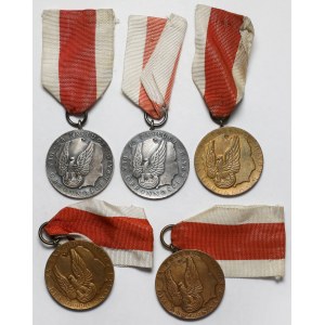 PRL, Medal, Za zasługi dla obronności kraju - zestaw (5szt)