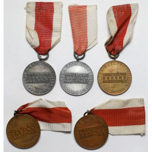 PRL, Medal, Za zasługi dla obronności kraju - zestaw (5szt)