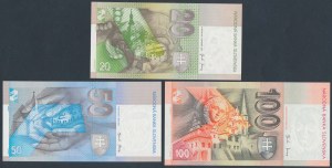 Slovensko, 20, 50 a 100 korún 2002-2004 (3ks)