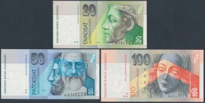 Slovensko, 20, 50 a 100 korún 2002-2004 (3ks)